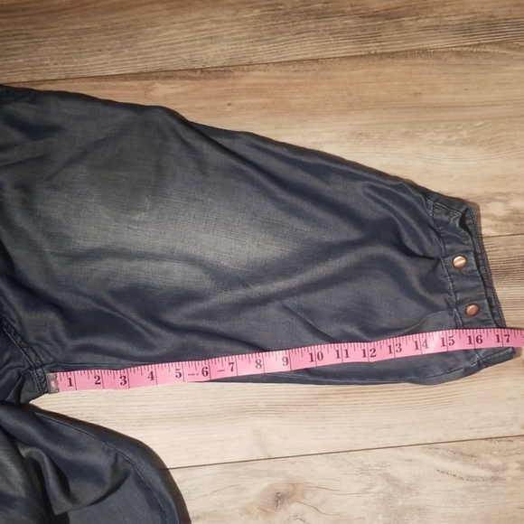 Vero moda cropped jean with belt dark wash - Picture 4 of 8